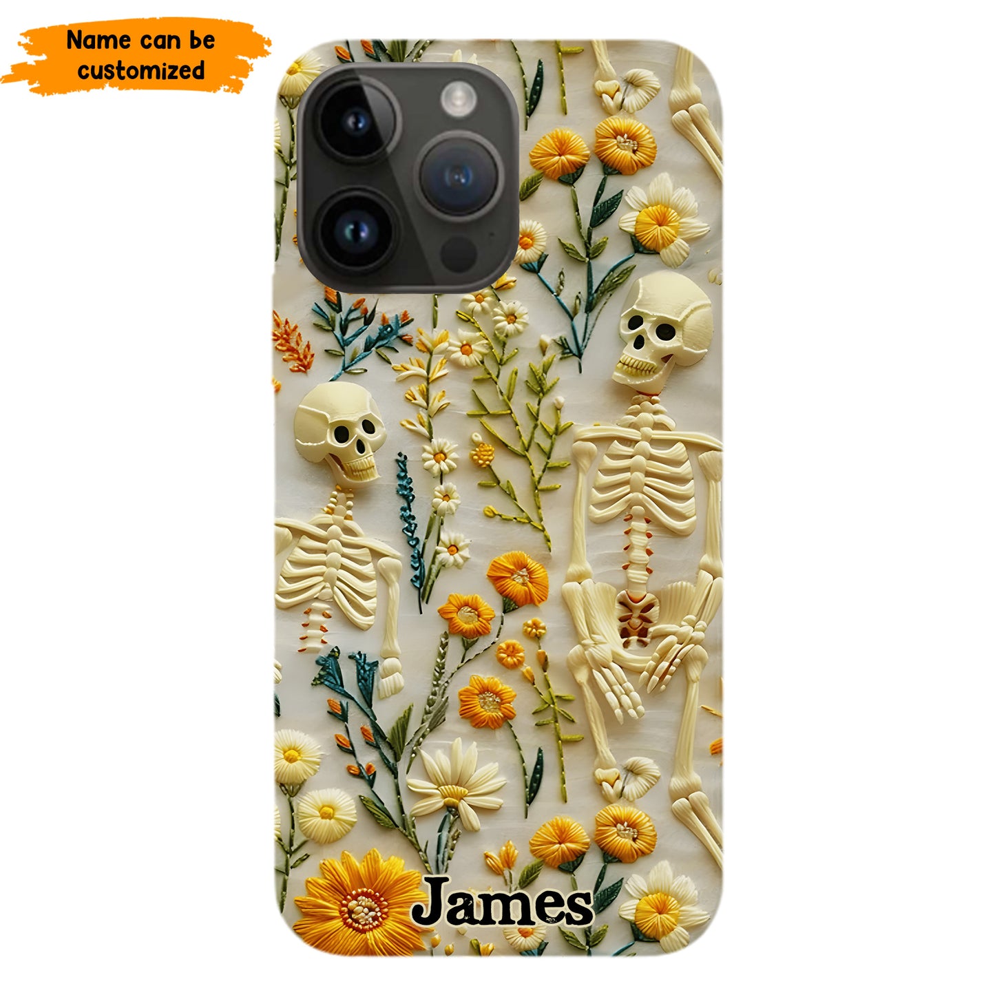 Personalized Skeleton Flower Phone Case