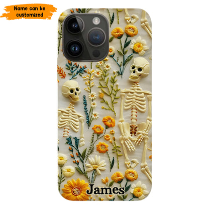 Personalized Skeleton Flower Phone Case