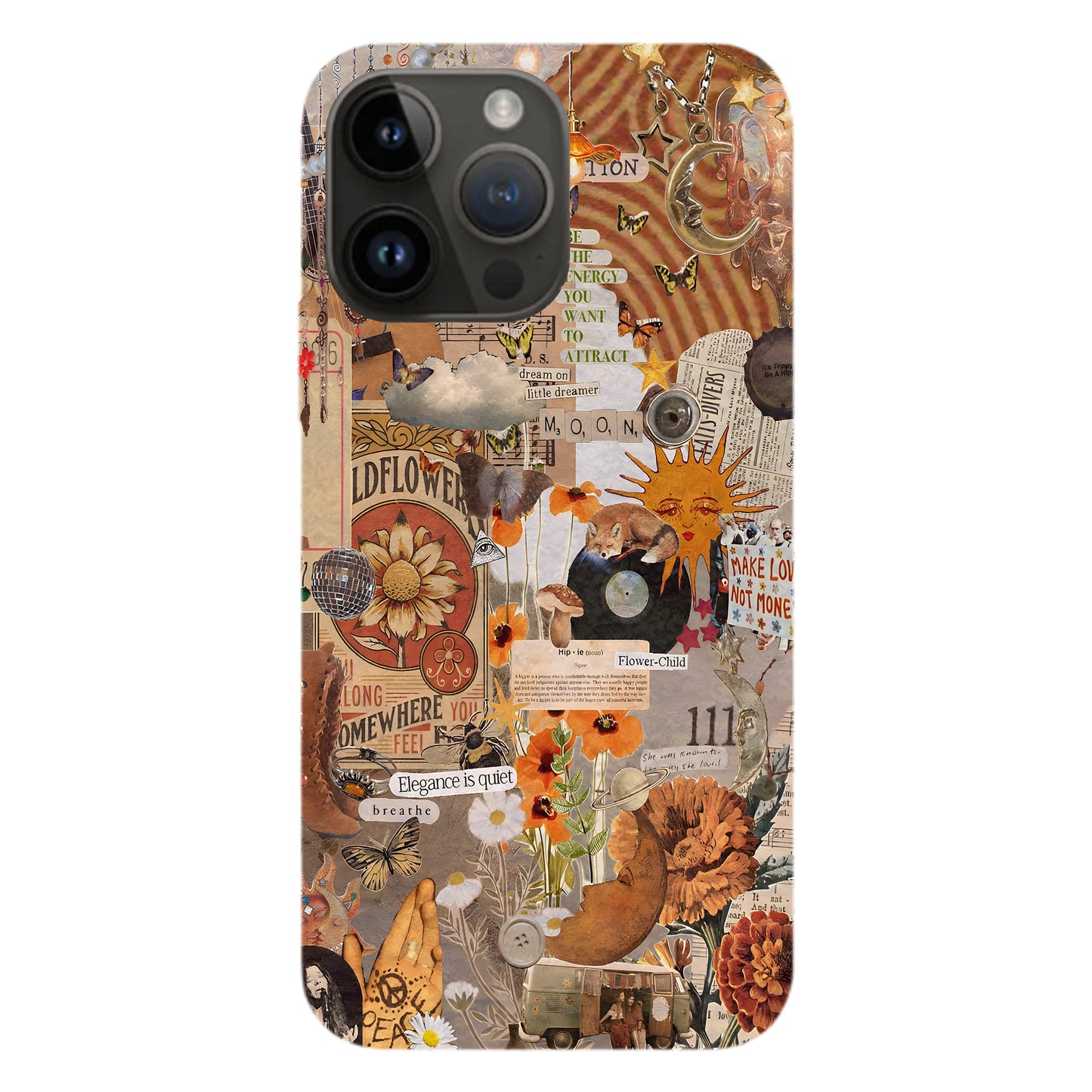 Boho Collage Phone Case – Flower Child Energy
