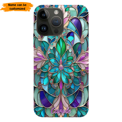 Personalized Stained Glass Mandala Phone Case