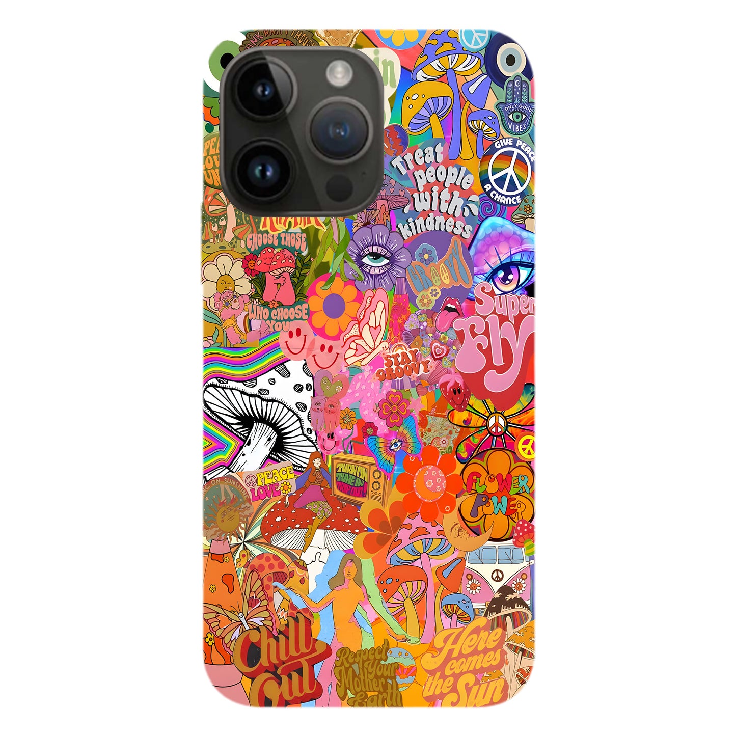 Psychedelic Vibes – 70s Hippie Art Phone Case