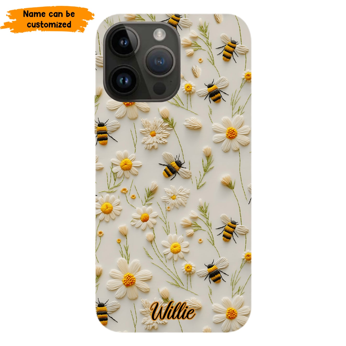 Bee & Daisy Floral - Personalized Phone Case