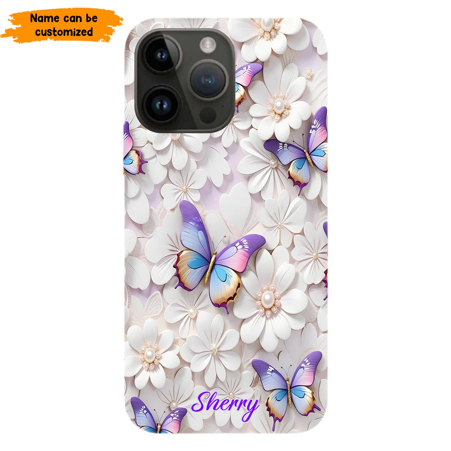 Personalized Beautiful Floral Butterfly Phone Case