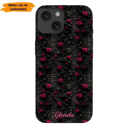 Midnight Rose - Personalized Flower Phone Case