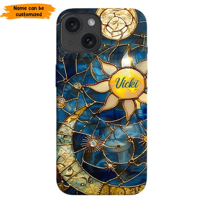 Personalized Celestial Dreams Phone Case – Stained Glass Style