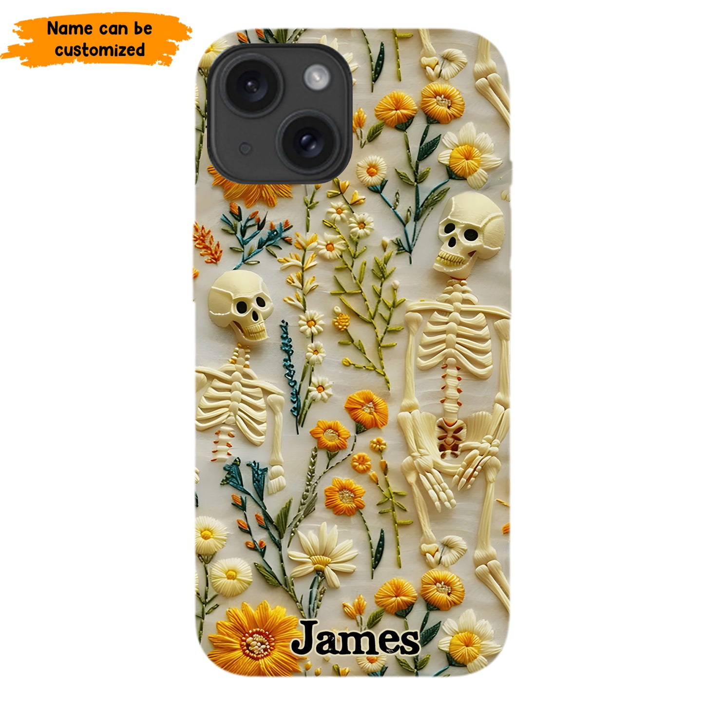 Personalized Skeleton Flower Phone Case