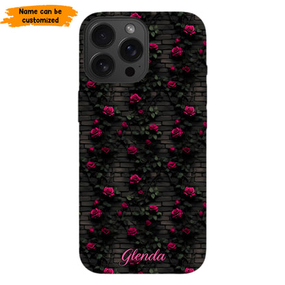 Midnight Rose - Personalized Flower Phone Case