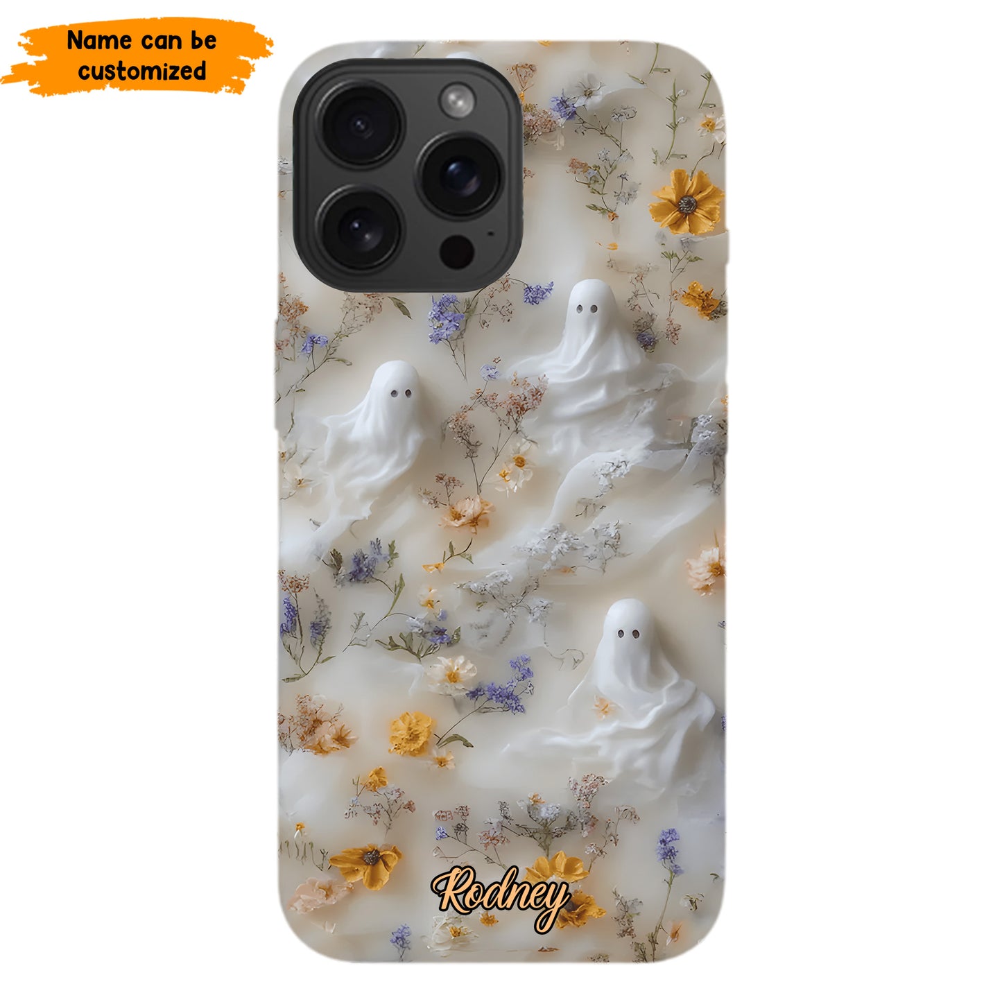 Ghost & Flowers  – Personalized Phone Case