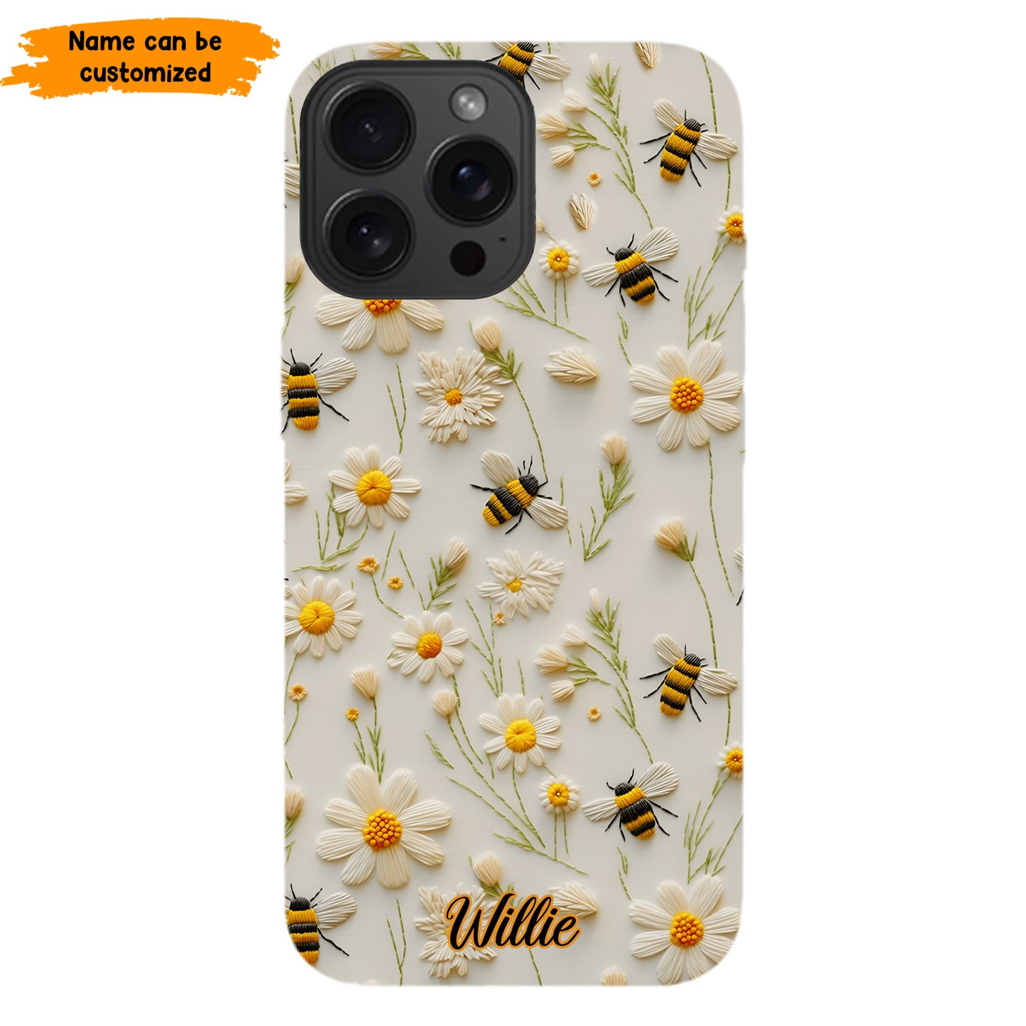 Bee & Daisy Floral - Personalized Phone Case