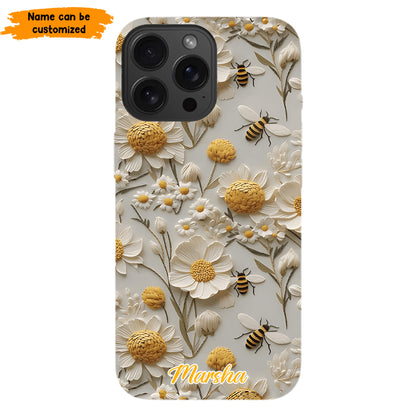 Bee Floral – Personalized Phone Case