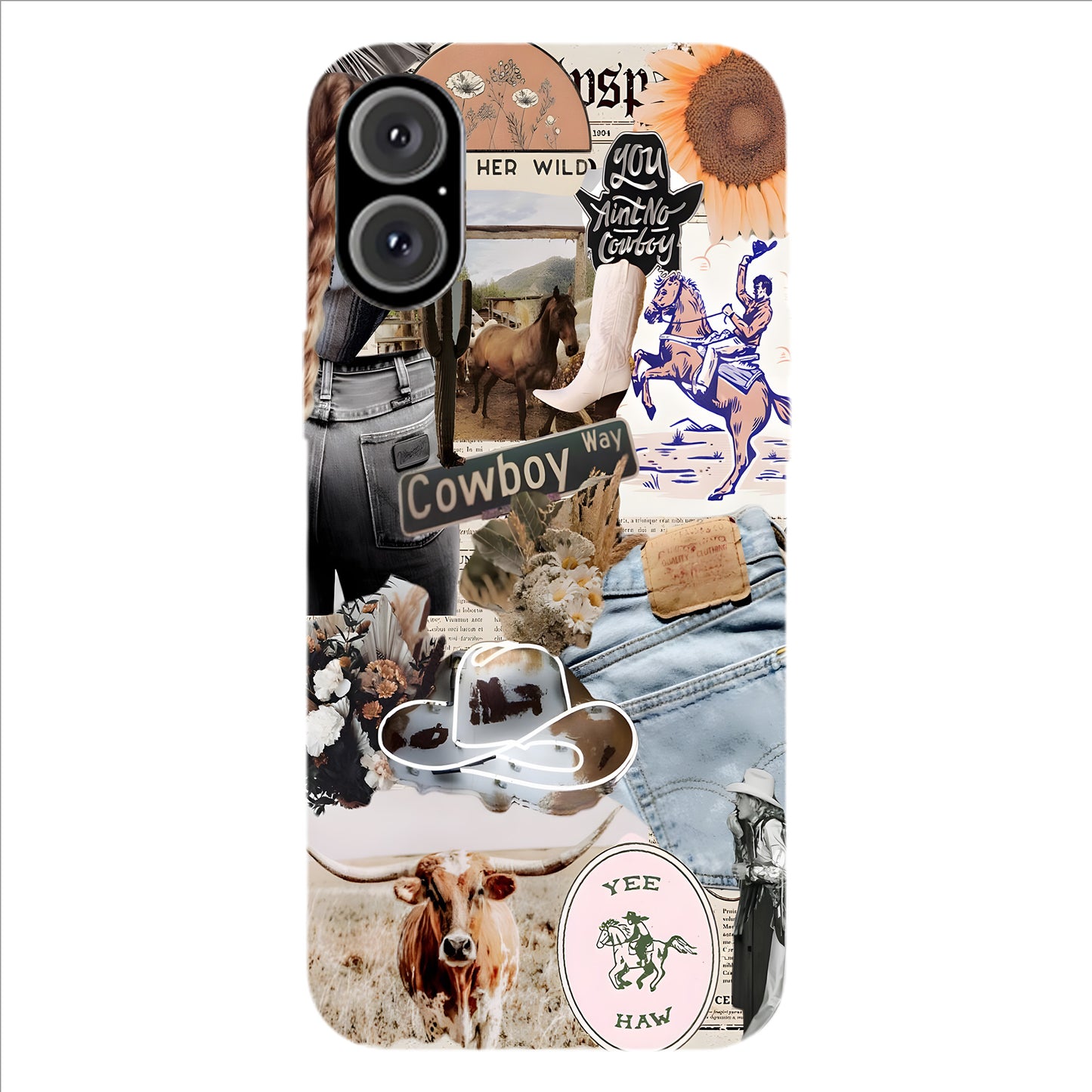 Cowboy Way Collage – Western Rodeo Vibes Phone Case