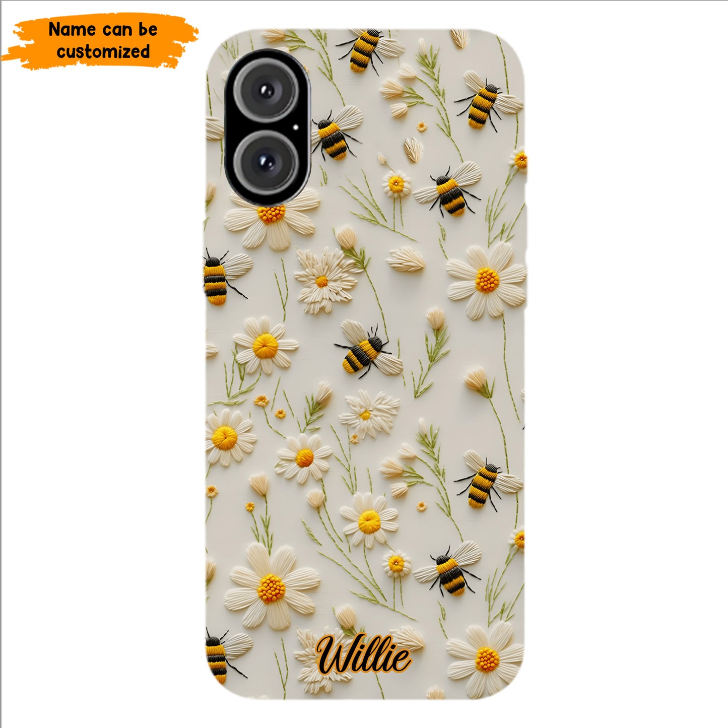Bee & Daisy Floral - Personalized Phone Case