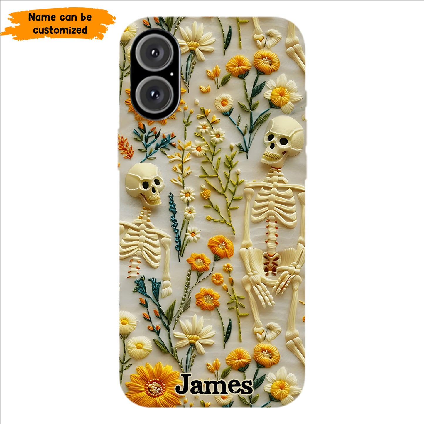 Personalized Skeleton Flower Phone Case