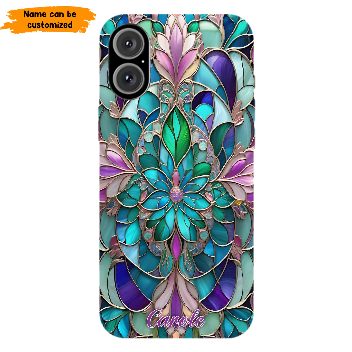 Personalized Stained Glass Mandala Phone Case