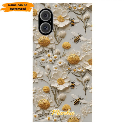 Bee Floral – Personalized Phone Case