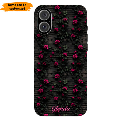 Midnight Rose - Personalized Flower Phone Case