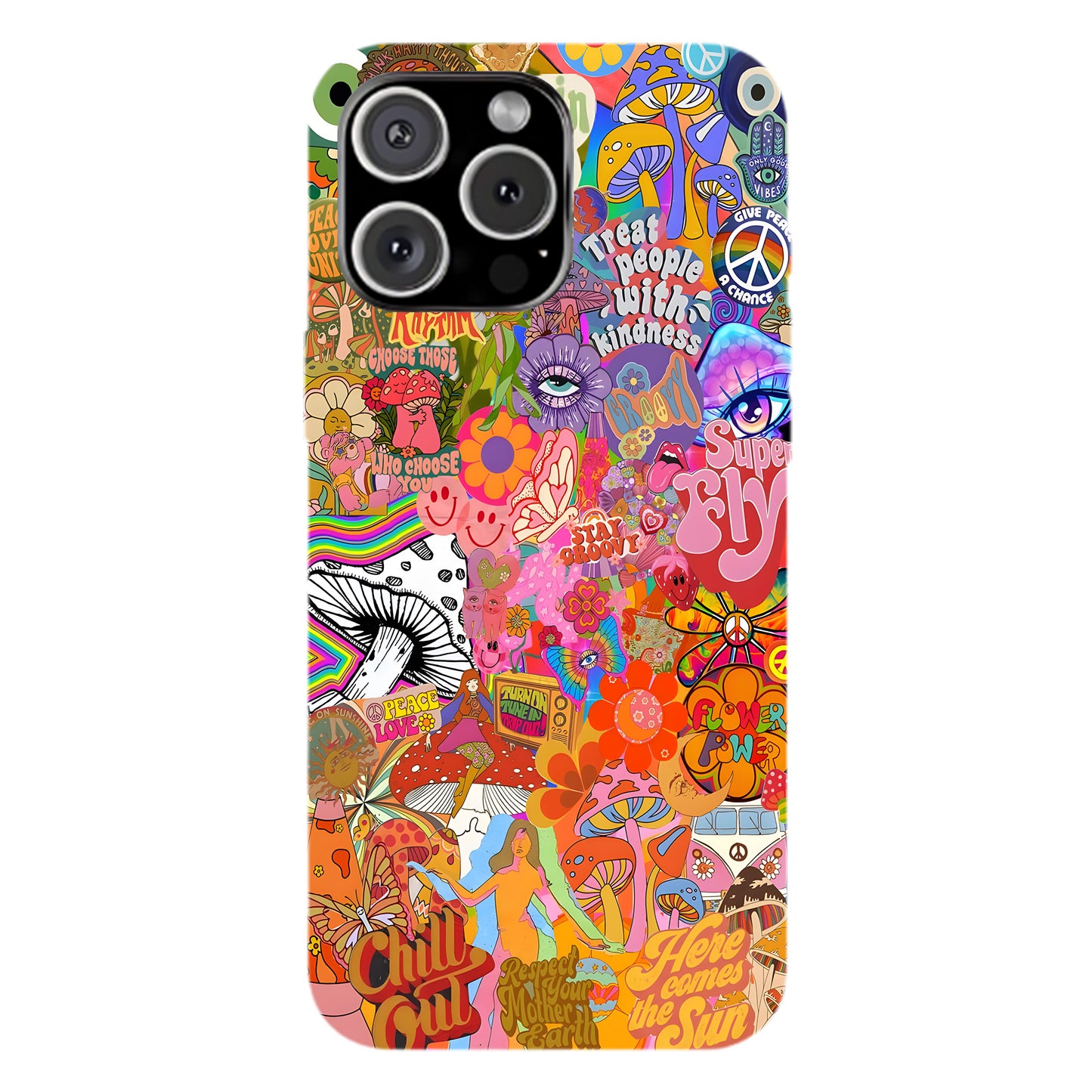 Psychedelic Vibes – 70s Hippie Art Phone Case