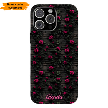 Midnight Rose - Personalized Flower Phone Case