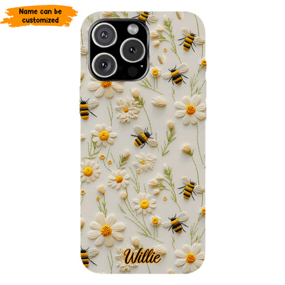 Bee & Daisy Floral - Personalized Phone Case