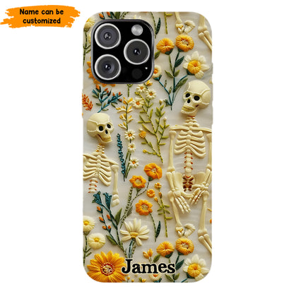 Personalized Skeleton Flower Phone Case