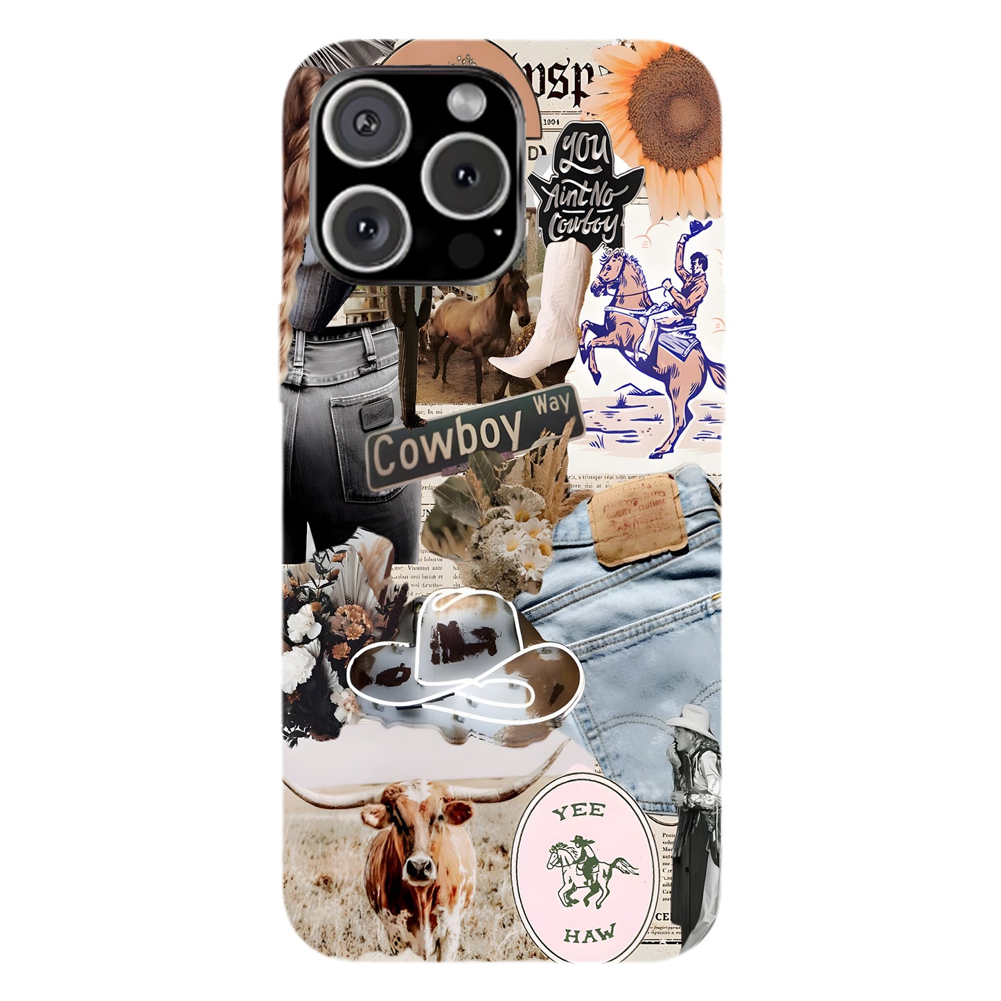Cowboy Way Collage – Western Rodeo Vibes Phone Case