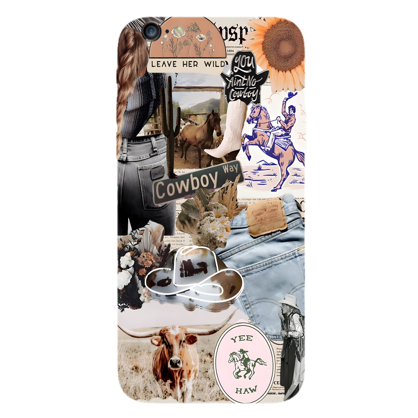 Cowboy Way Collage – Western Rodeo Vibes Phone Case