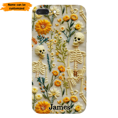 Personalized Skeleton Flower Phone Case