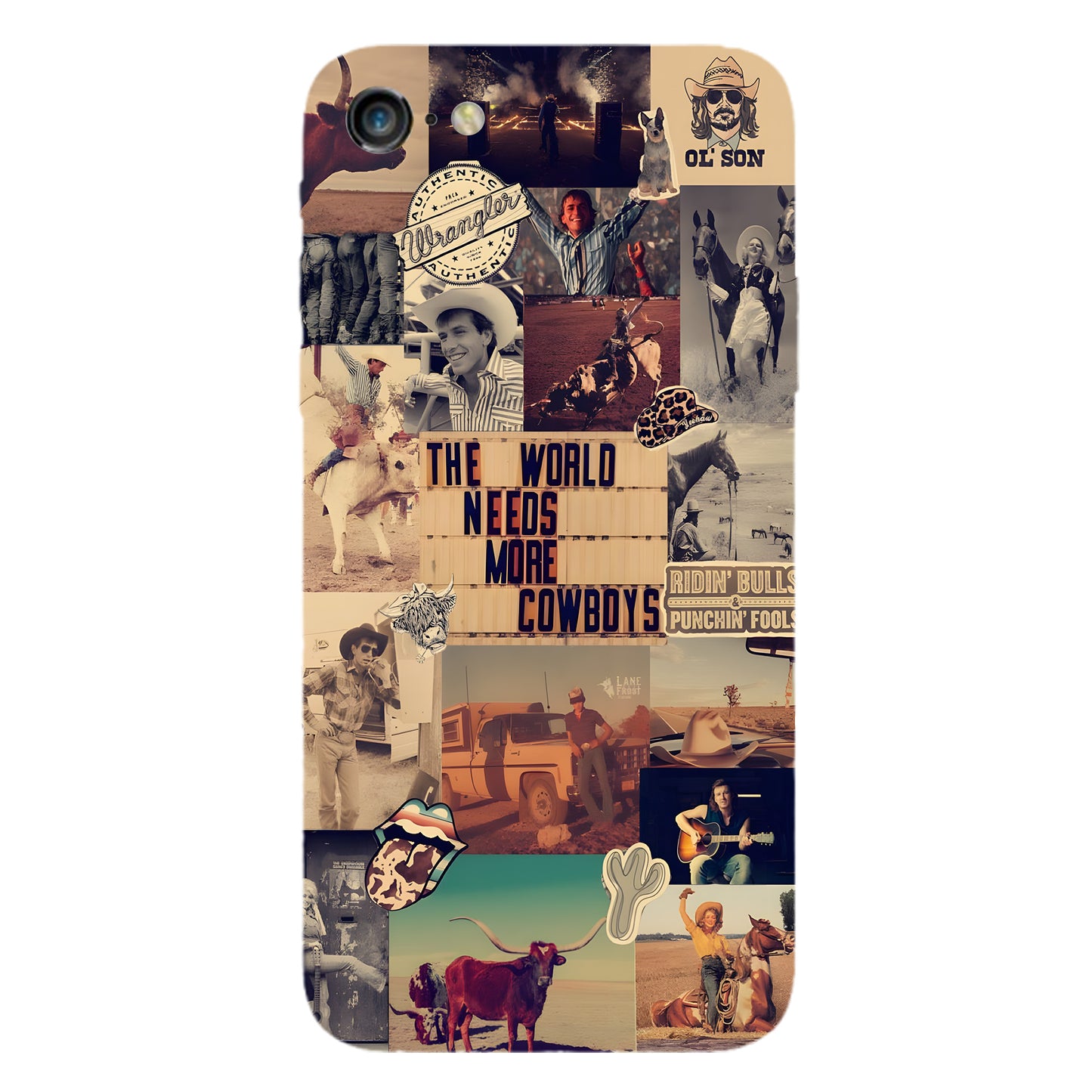 Rodeo Roots Collage – Vintage Cowboy Phone Case