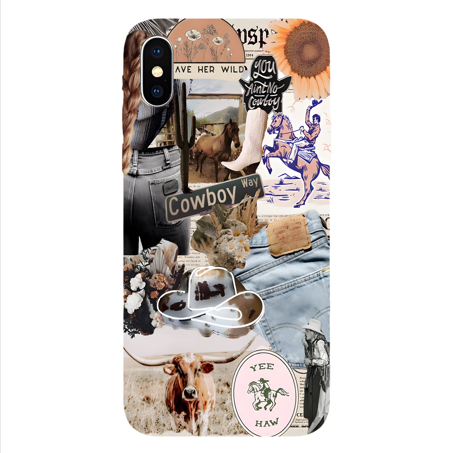Cowboy Way Collage – Western Rodeo Vibes Phone Case