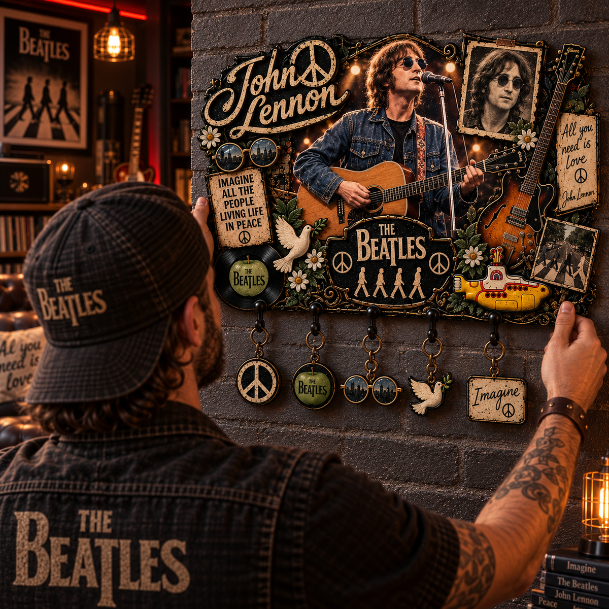 John Lennon Music Legend Vintage Wall Key Holder – Music Legend Wall Key Rack