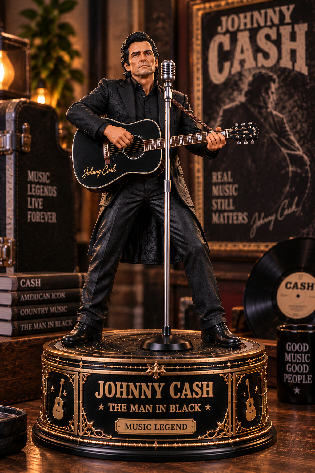 Johnny Cash The Man in Black – Collectible Acrylic Plaque