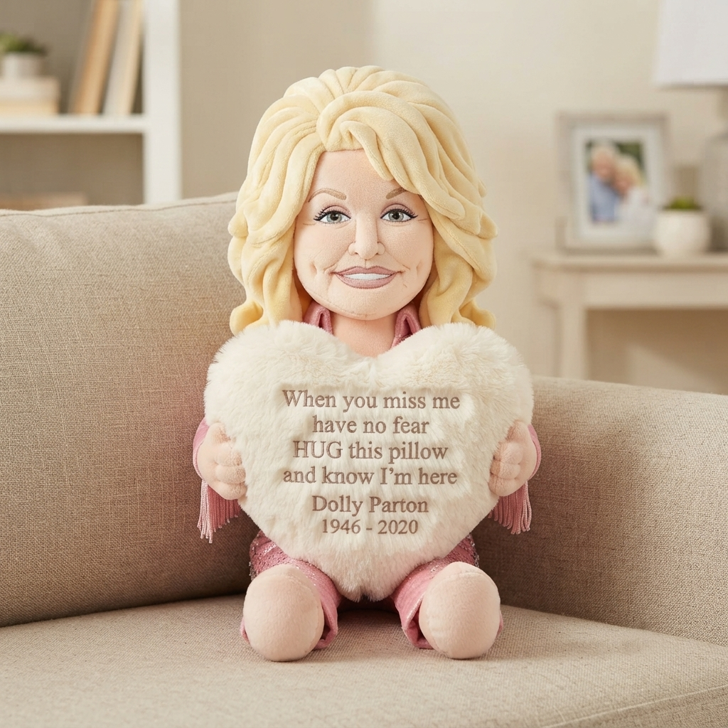 Dolly Parton When You Miss Me – Memorial Shaped Pillow