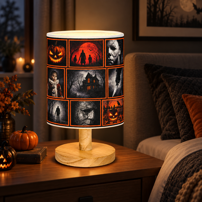 Halloween Horror Icons Table Lamp – Spooky Nightmares Decorative Light