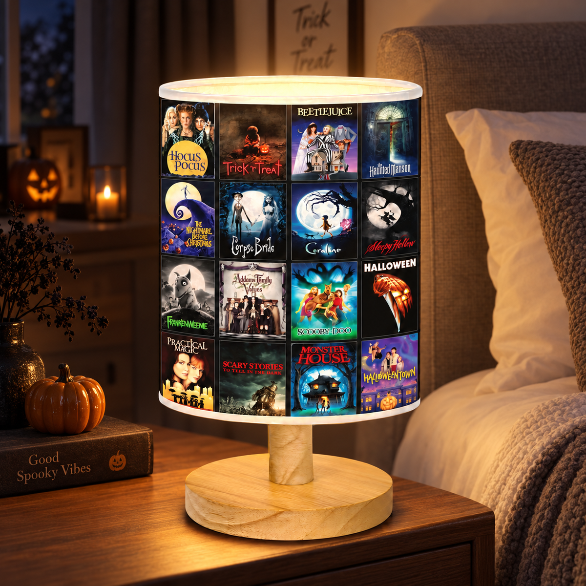 Halloween Movie Favorites Table Lamp – Spooky Nightmares Decorative Light