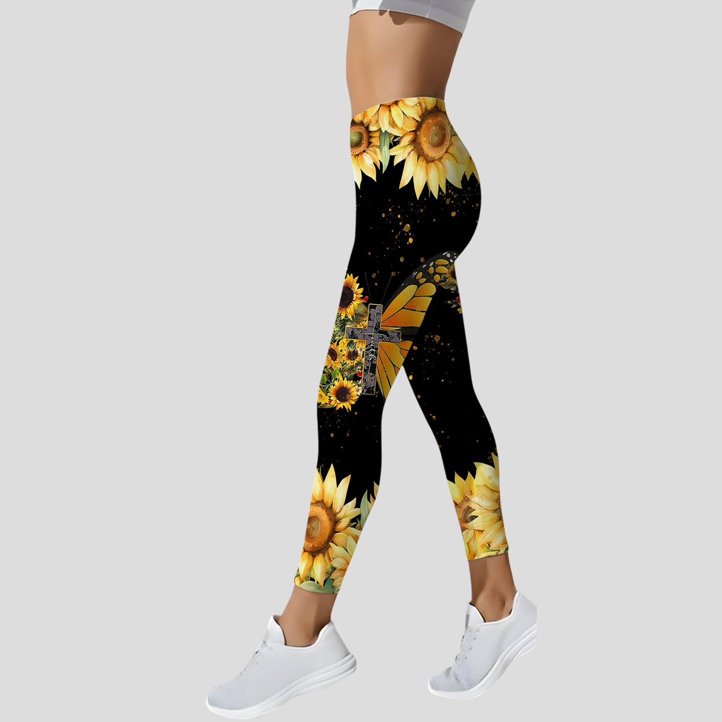 Personalized Sunflower & Butterfly Hoodie Leggings Set