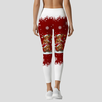 Personalized Christmas Highland Cow Hoodie and Leggings