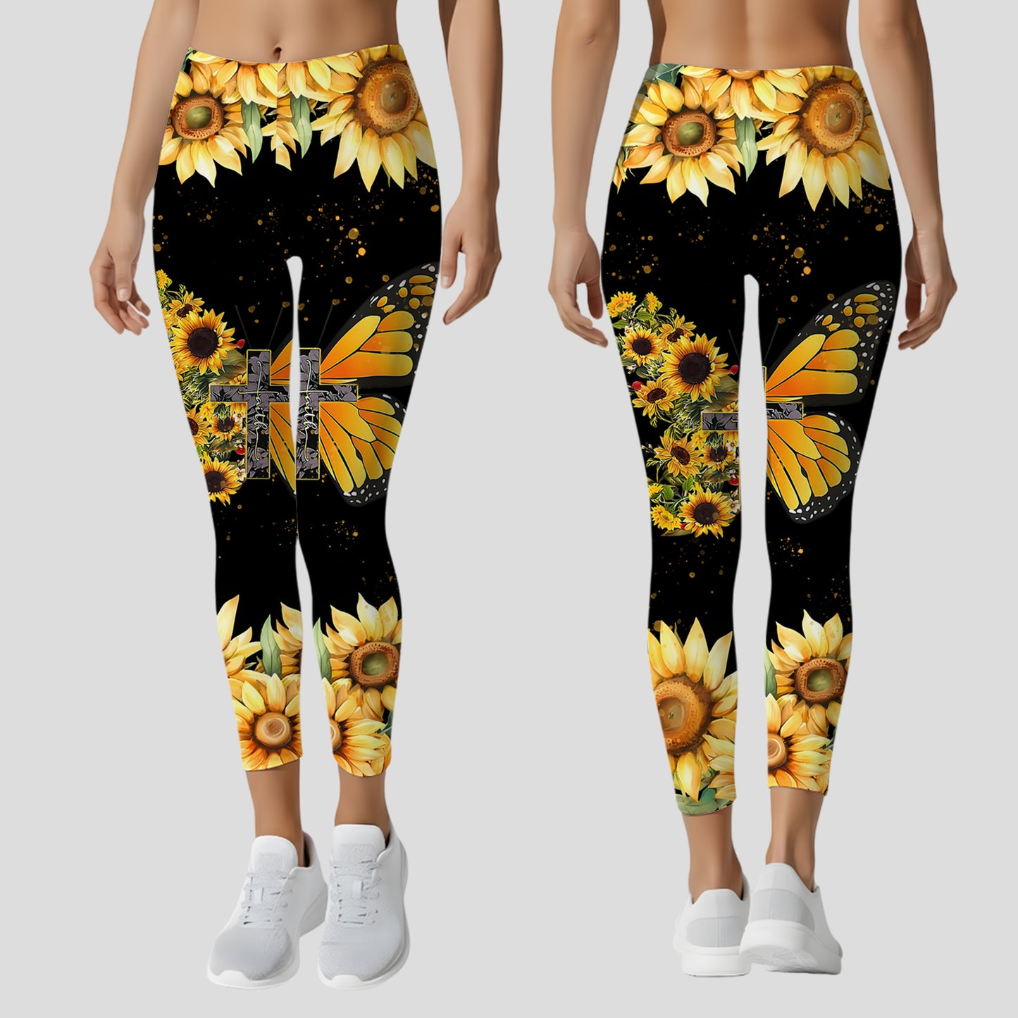 Personalized Sunflower & Butterfly Hoodie Leggings Set