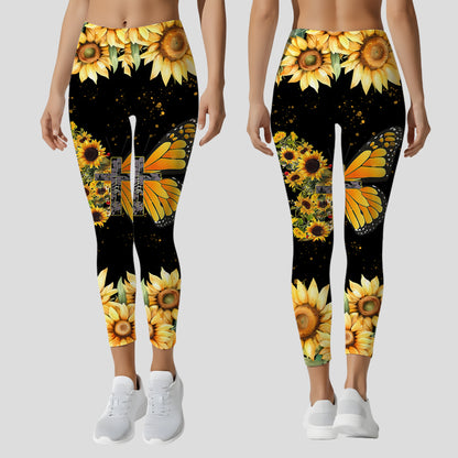 Personalized Sunflower & Butterfly Hoodie Leggings Set