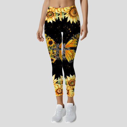Personalized Sunflower & Butterfly Hoodie Leggings Set