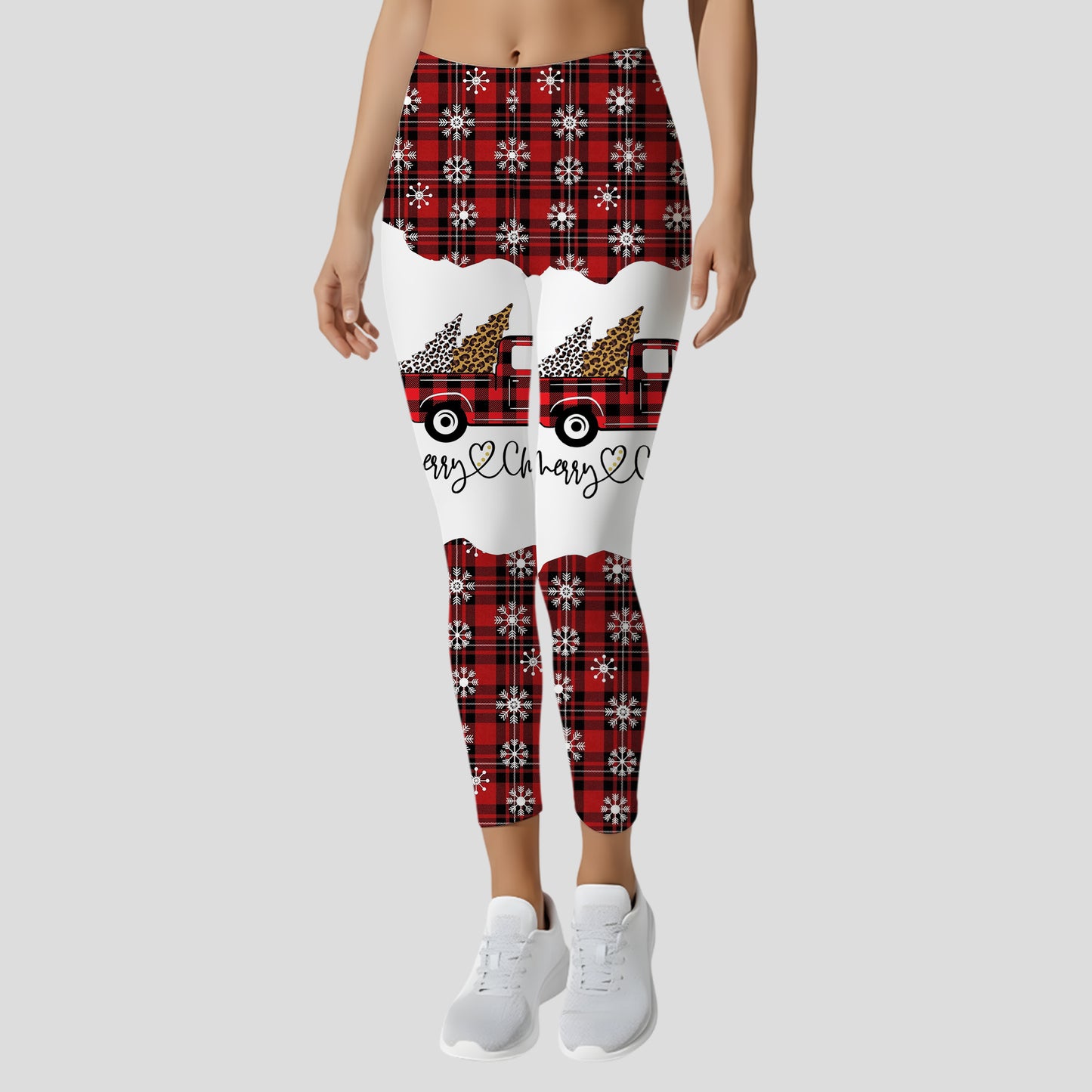 Personalized Christmas Plaid Truck Hoodie & Leggings Set