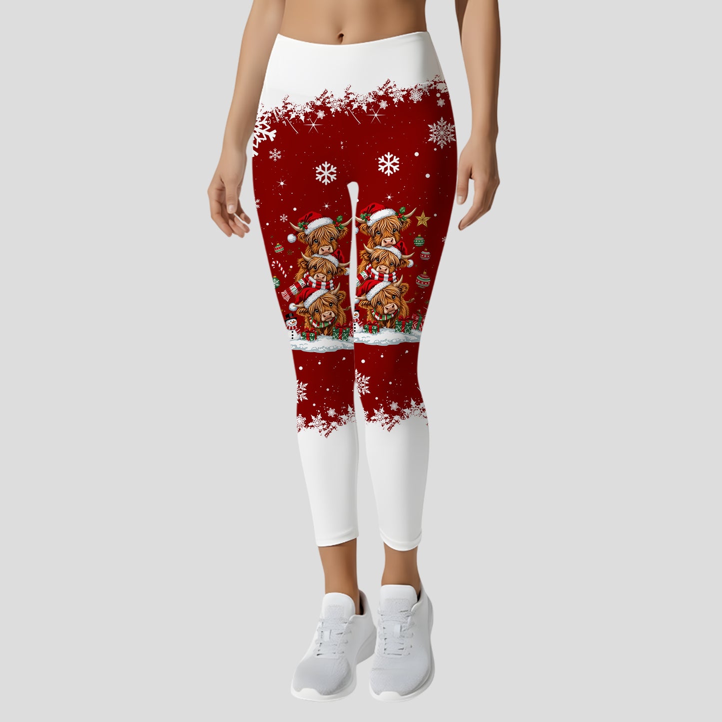 Personalized Christmas Highland Cow Hoodie and Leggings