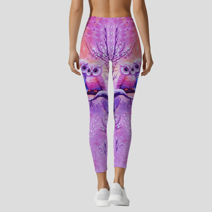 Couple Owl - Personalized Couple Hoodie and Leggings