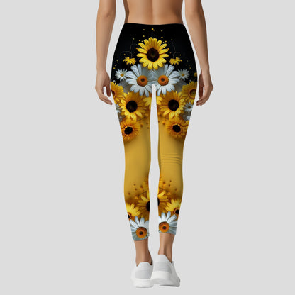 Personalized Sunflower and Daisy Hoodie Leggings Set