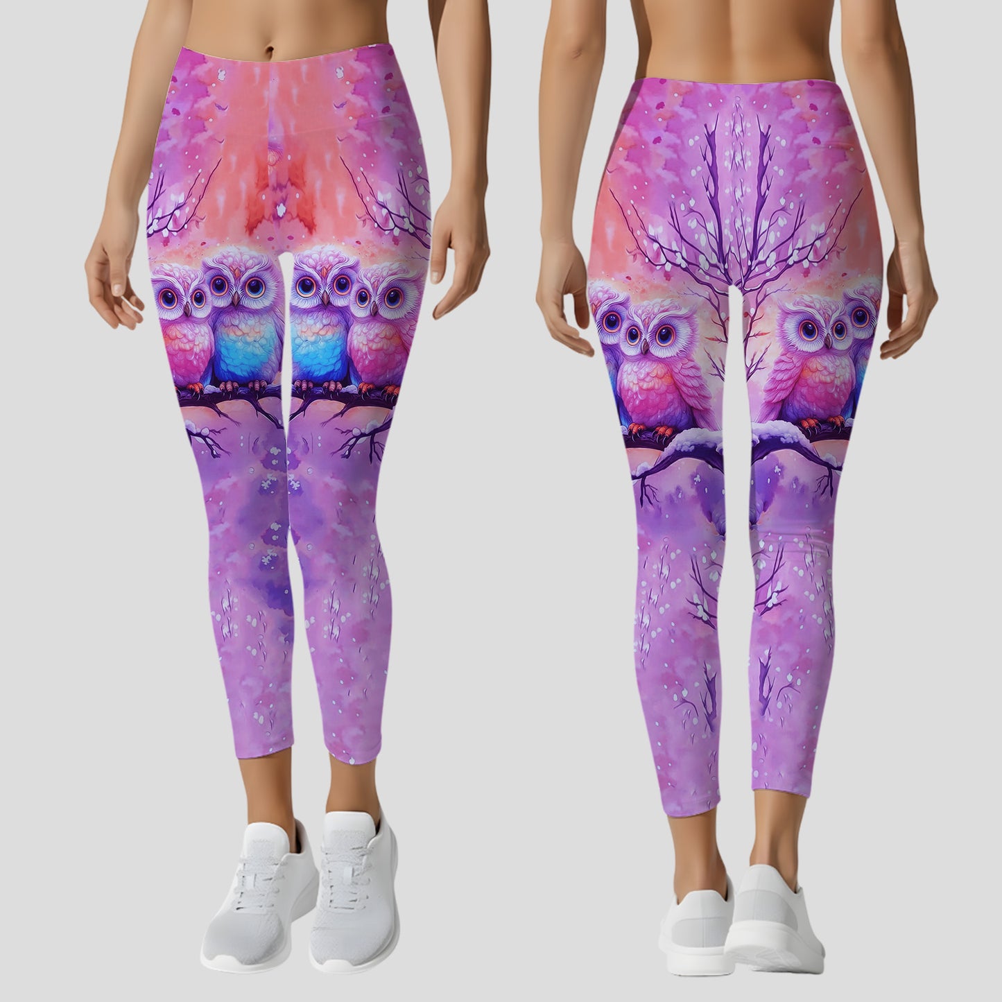Couple Owl - Personalized Couple Hoodie and Leggings