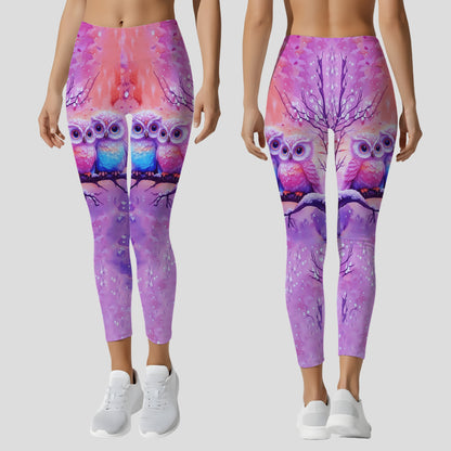 Couple Owl - Personalized Couple Hoodie and Leggings
