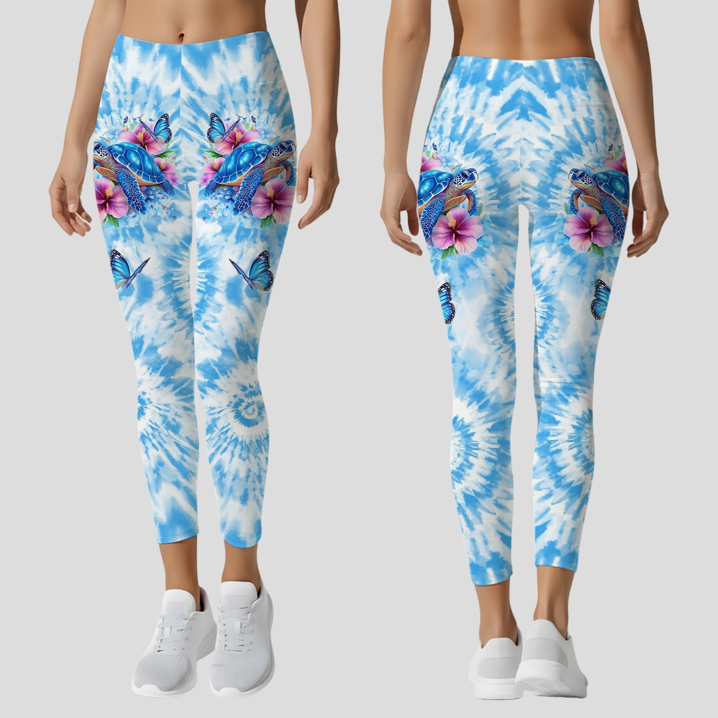 Turtle & Floral - Personalized Hoodie and Leggings