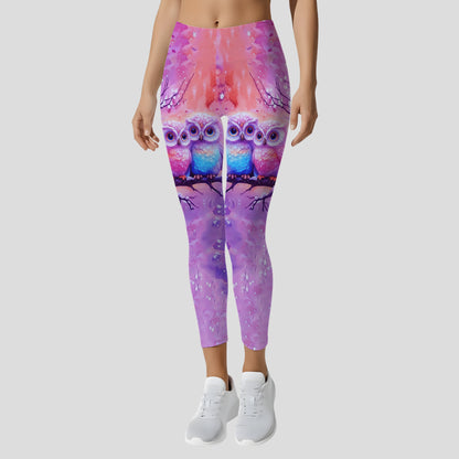Couple Owl - Personalized Couple Hoodie and Leggings