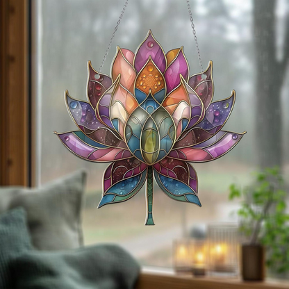 Lotus  Flower Acrylic Window Hanging Decor