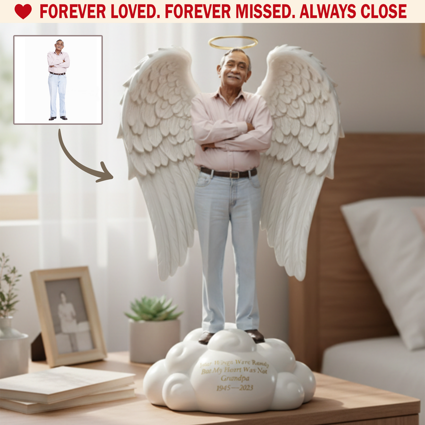 Angel Wings Memorial – Personalized Custom Shaped Acrylic Plaque