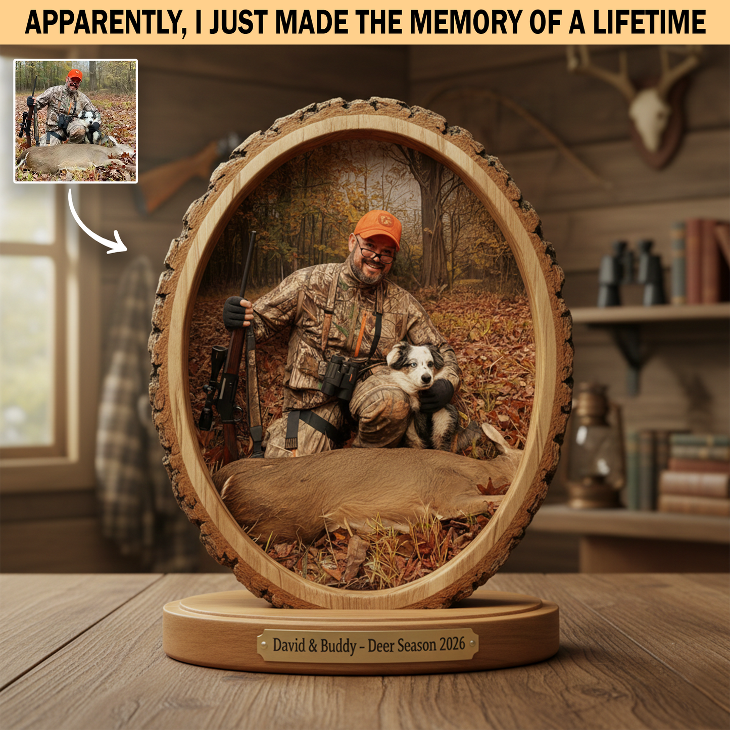 Legacy in the Wild – Personalized Hunting Photo Acrylic Plaque